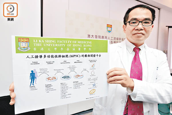 蕭頌華指，港大至今診斷了十個家庭患上罕有的心臟核纖層蛋白病。（何天成攝）