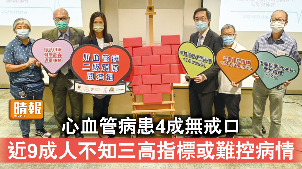 心血管病患4成無戒口 近9成人不知三高指標或難控病情